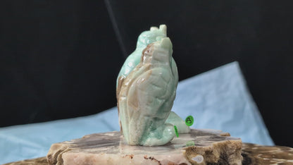 Hand Carved Smithsonite Owl Figurines