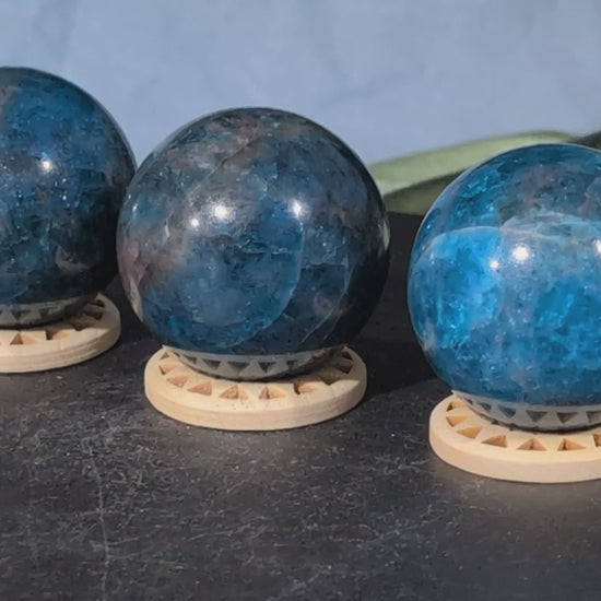 Sparkly Blue Apatite Spheres