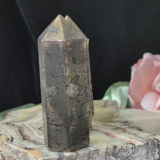 Hand Carved Pyrite Towers