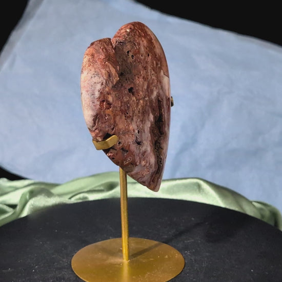 XL Druzy Pink Crazy Lace Agate Heart