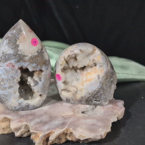 Druzy Indonesian Blue Moss Agate Freeforms