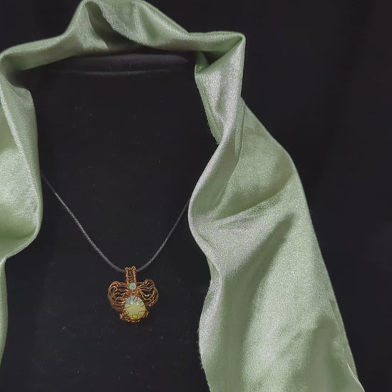 Fire Opal Firefly Pendant