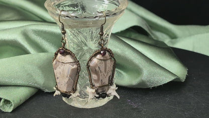 Jasper Crystal Casket Dangle Earrings