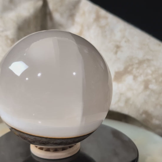 Silky White Clear Calcite Sphere