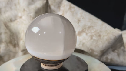 Silky White Clear Calcite Sphere