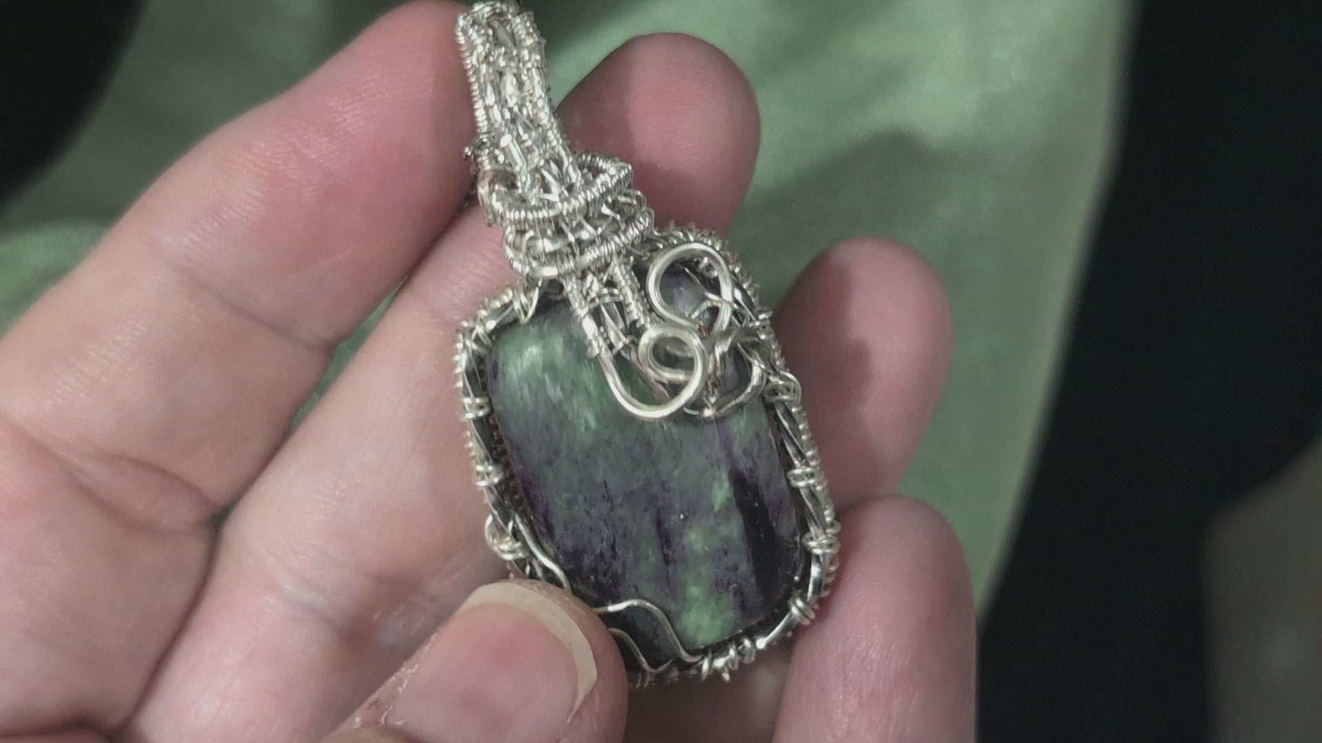 Wire Wrapped Kammererite Pendant