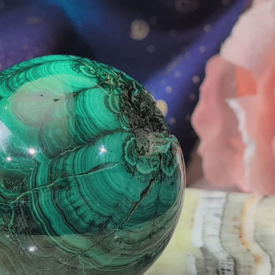 Spectacular Green Malachite Sphere