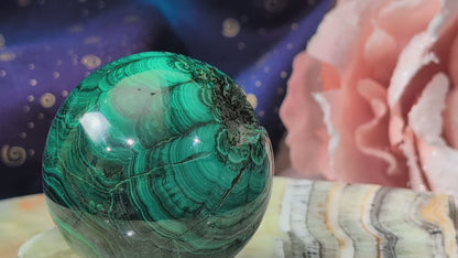 Spectacular Green Malachite Sphere