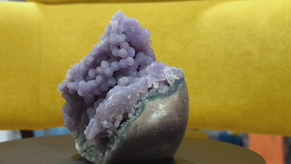 High Quality Lavender and Green Grape Agate Specimen with Polished Bottom Freeform