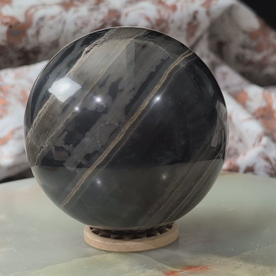 Black Banded Onyx Sphere