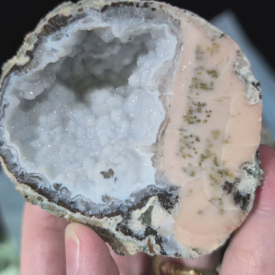 Pink Agate Geode Halves