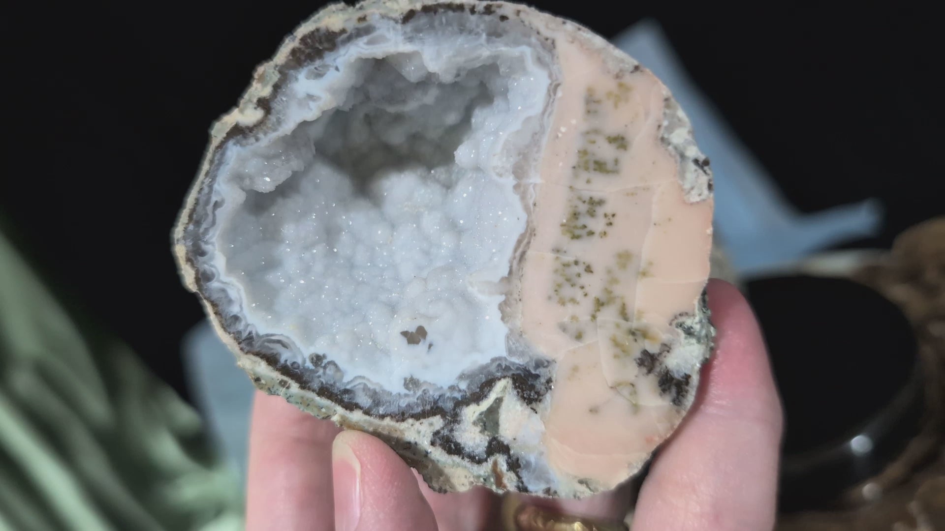 Pink Agate Geode Halves