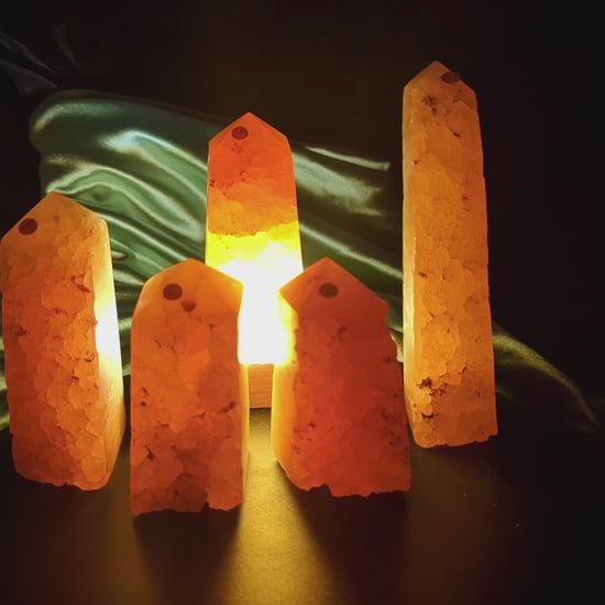 Raw Edge Golden Calcite Tower