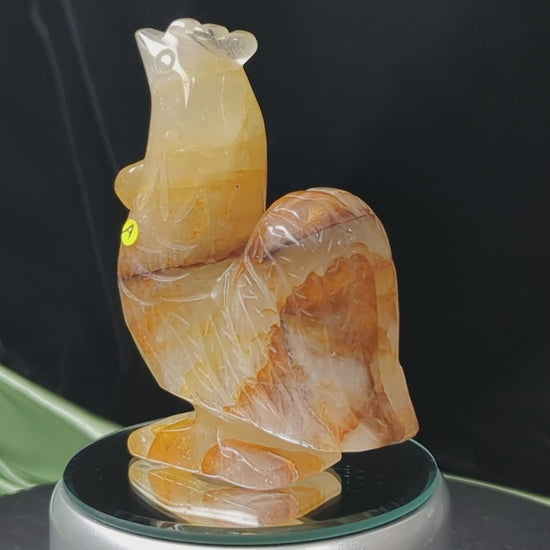 Golden Healer Crystal Rooster Figurines