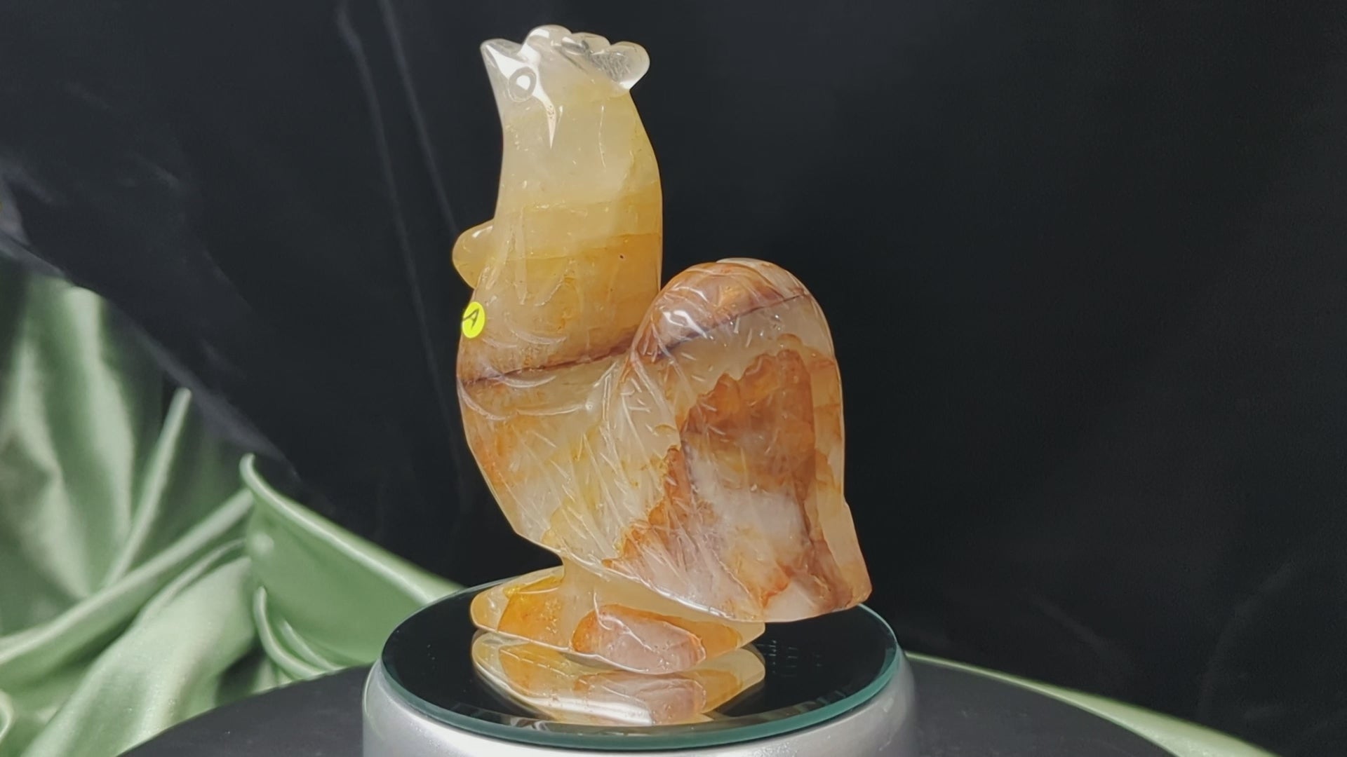 Golden Healer Crystal Rooster Figurines