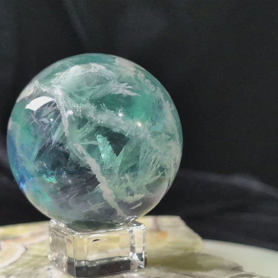 Feather Fluorite Sphere