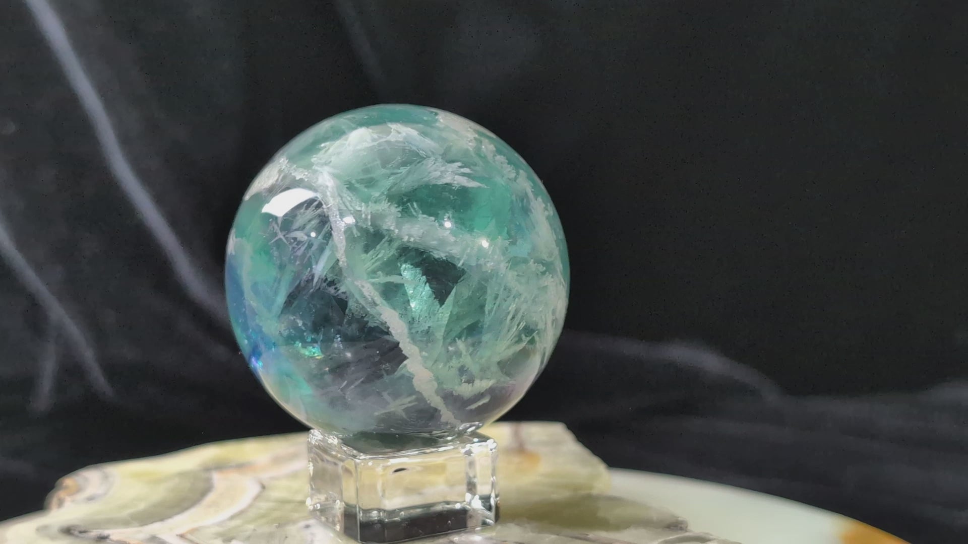 Feather Fluorite Sphere