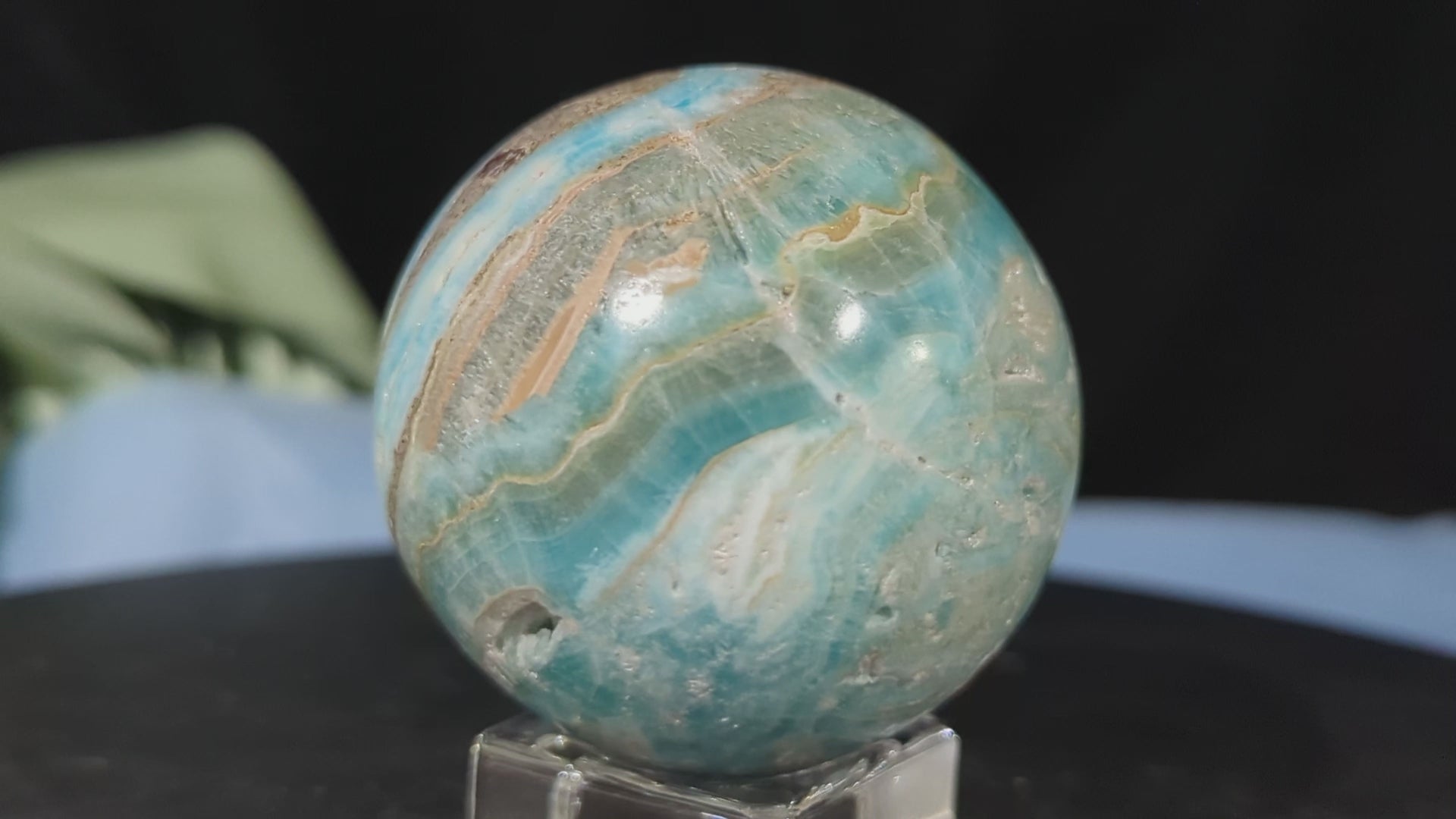 Druzy Blue Aragonite and Smithsonite Sphere
