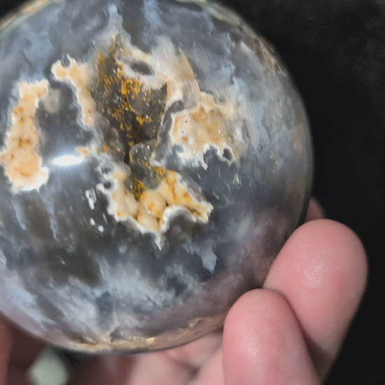 Blue Plume Agate Sphere