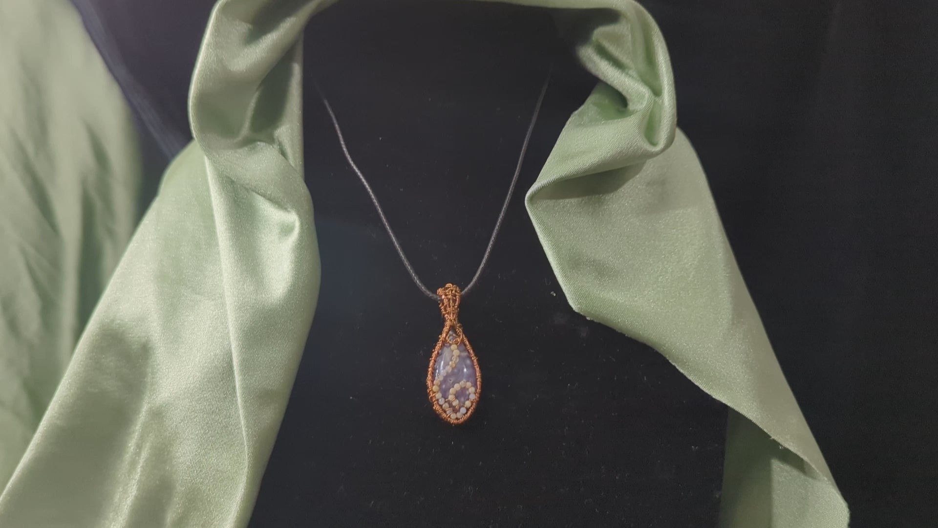 Wire Wrapped Grape Agate Pendant