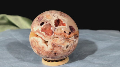 Super Druzy Pink Crazy Lace Agate Sphere