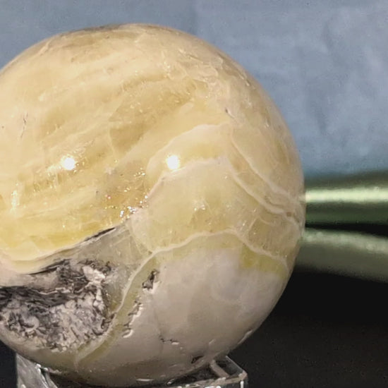 Yellow Brucite Sphere