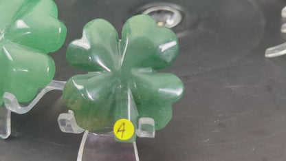 Green Aventurine Crystal Four Leaf Clover