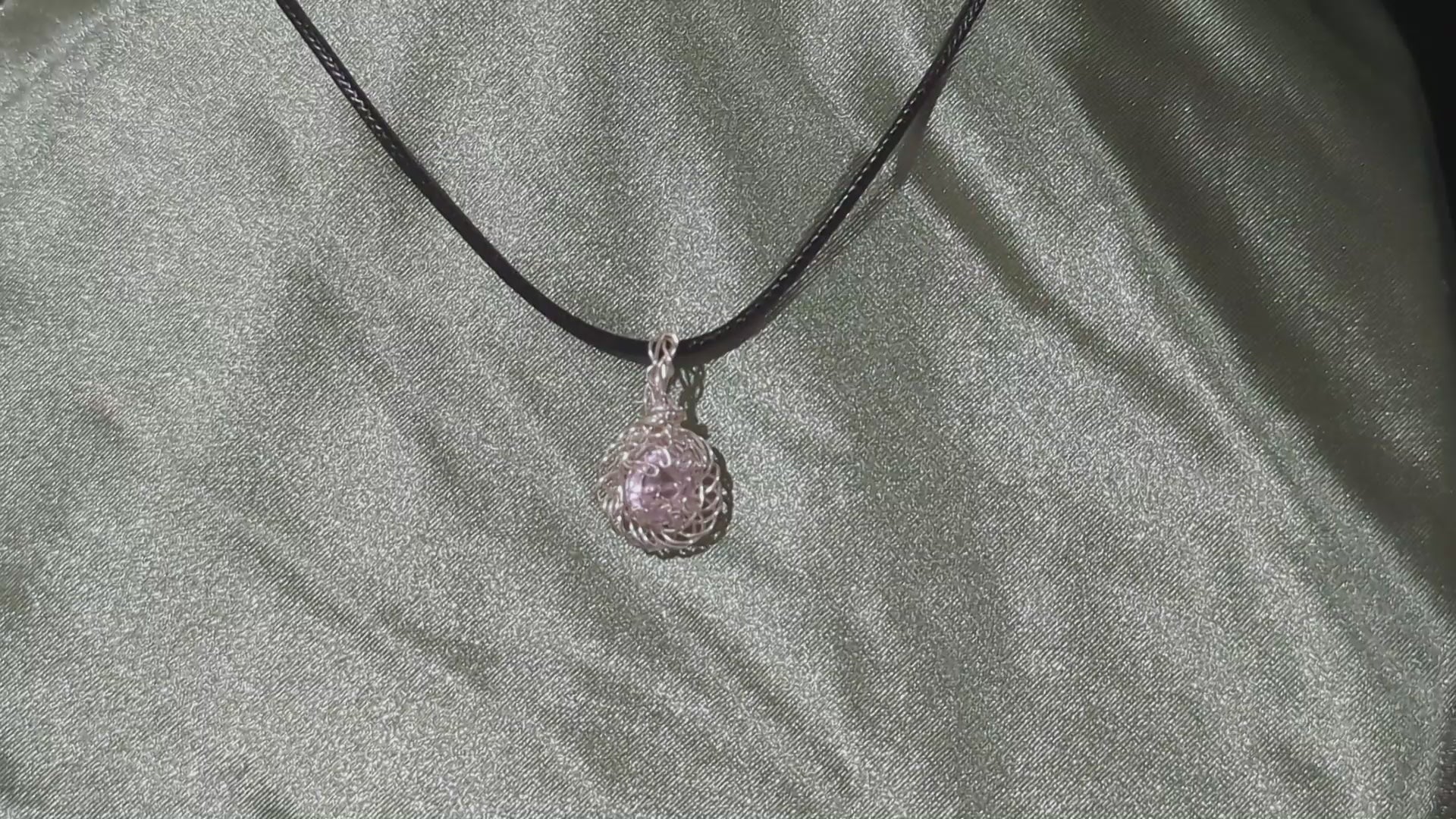 Wire Wrapped Faceted Kunzite Pendant