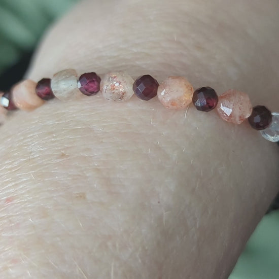 Sunstone and Garnet Bracelet