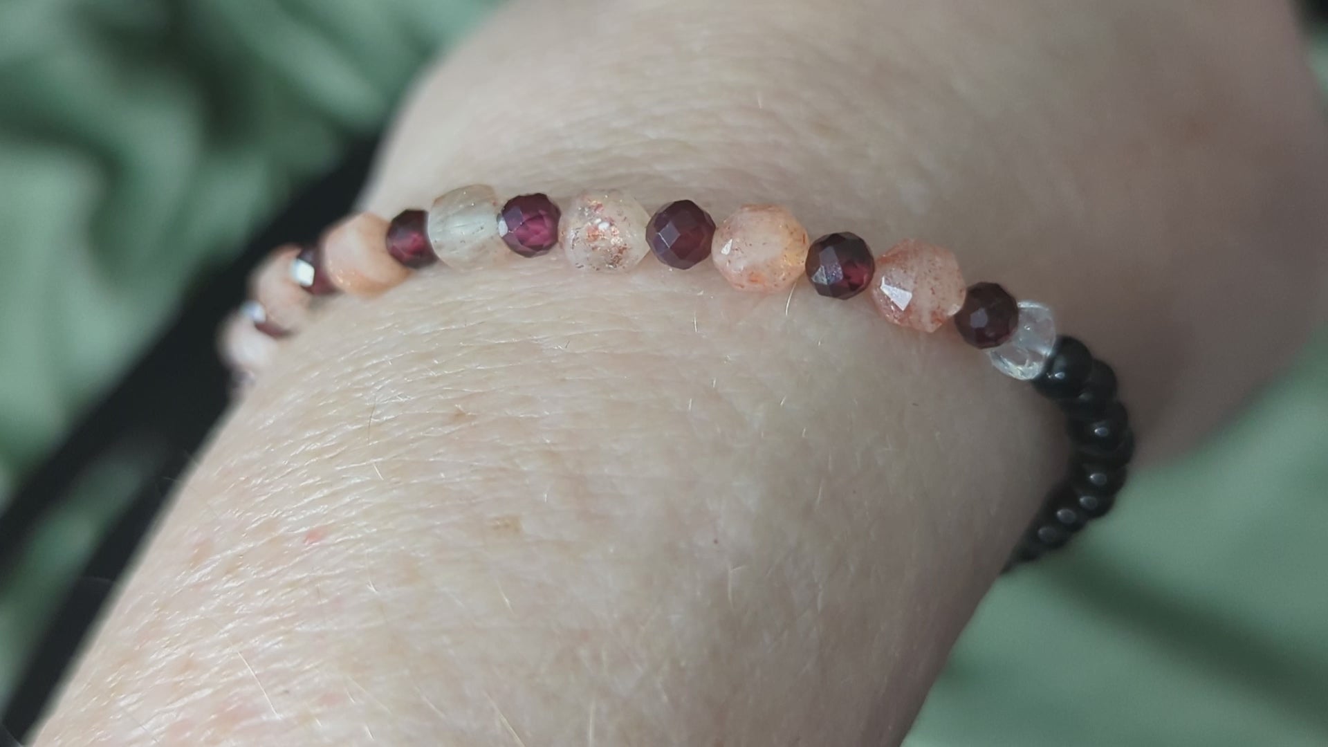 Sunstone and Garnet Bracelet