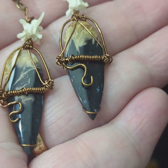 Fossilized Palm Root Earrings