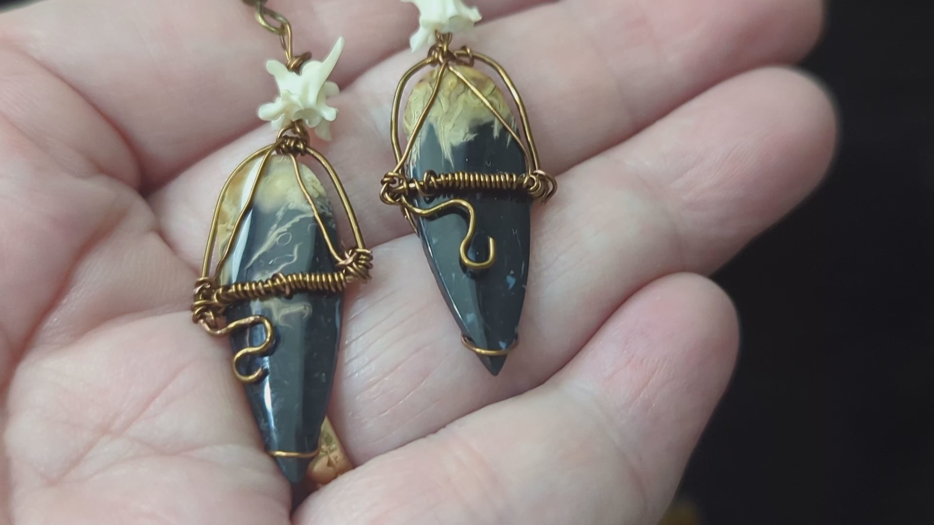 Fossilized Palm Root Earrings