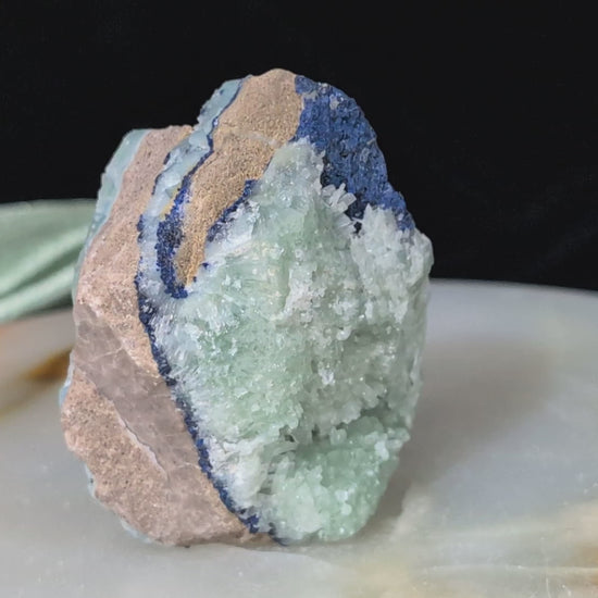 Raw Azurite in Smithsonite Specimen