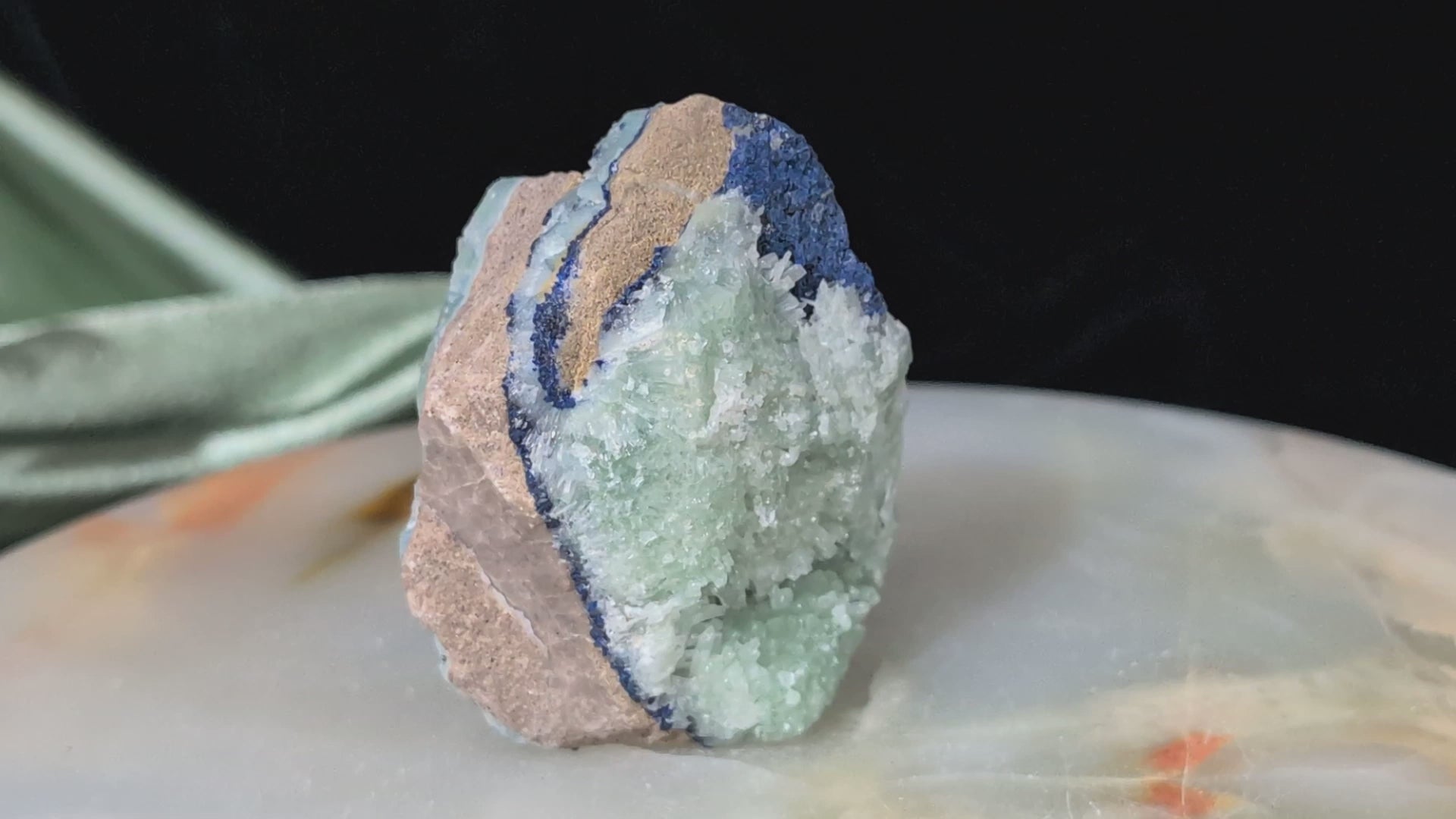 Raw Azurite in Smithsonite Specimen