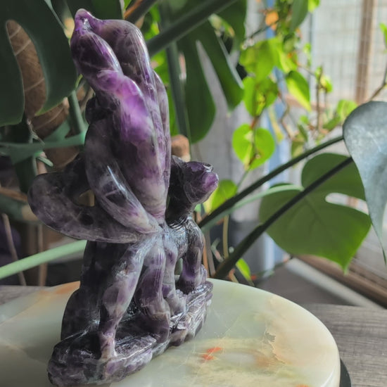 Dream Amethyst Nine Tailed Fox Figurine