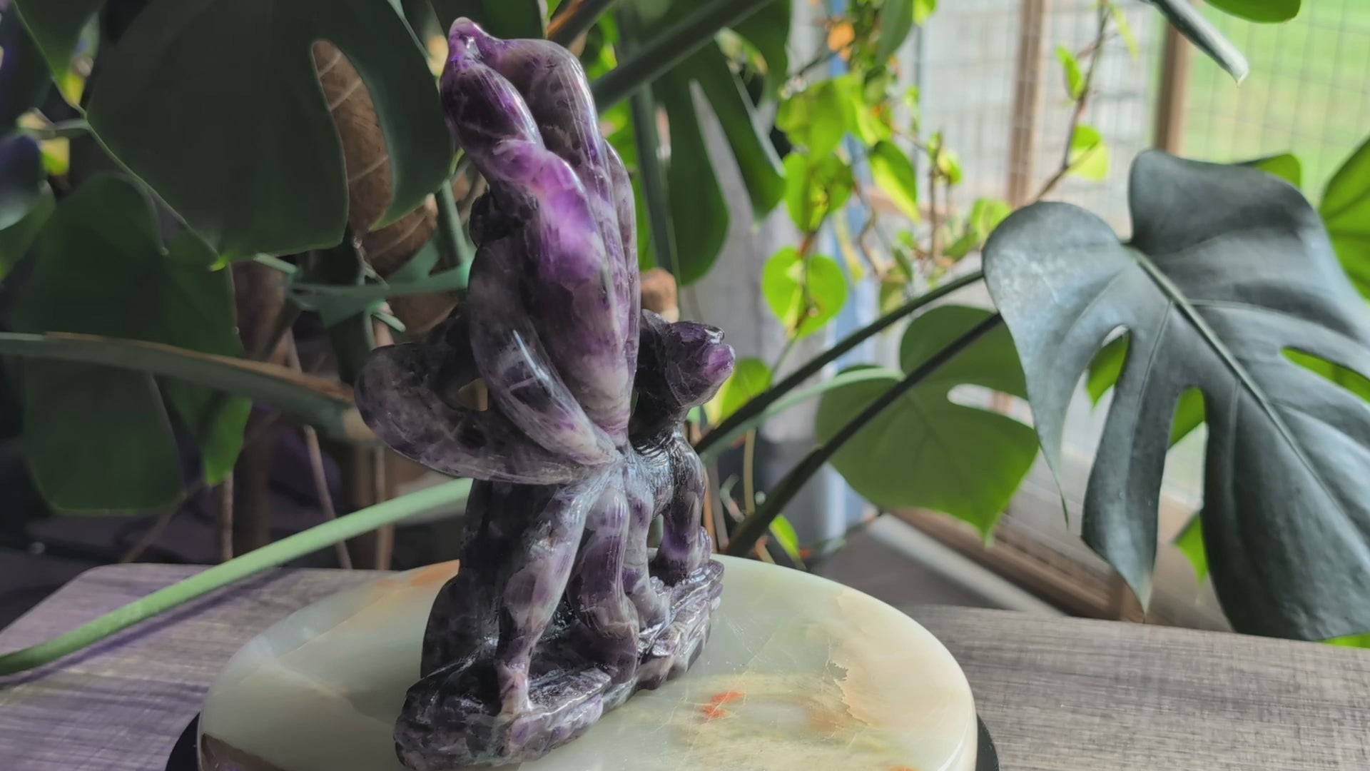 Dream Amethyst Nine Tailed Fox Figurine