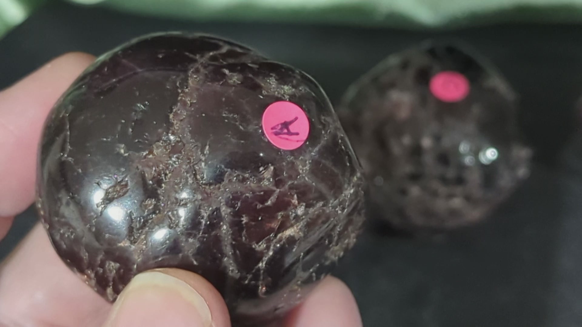 Large Garnet Palm Stones