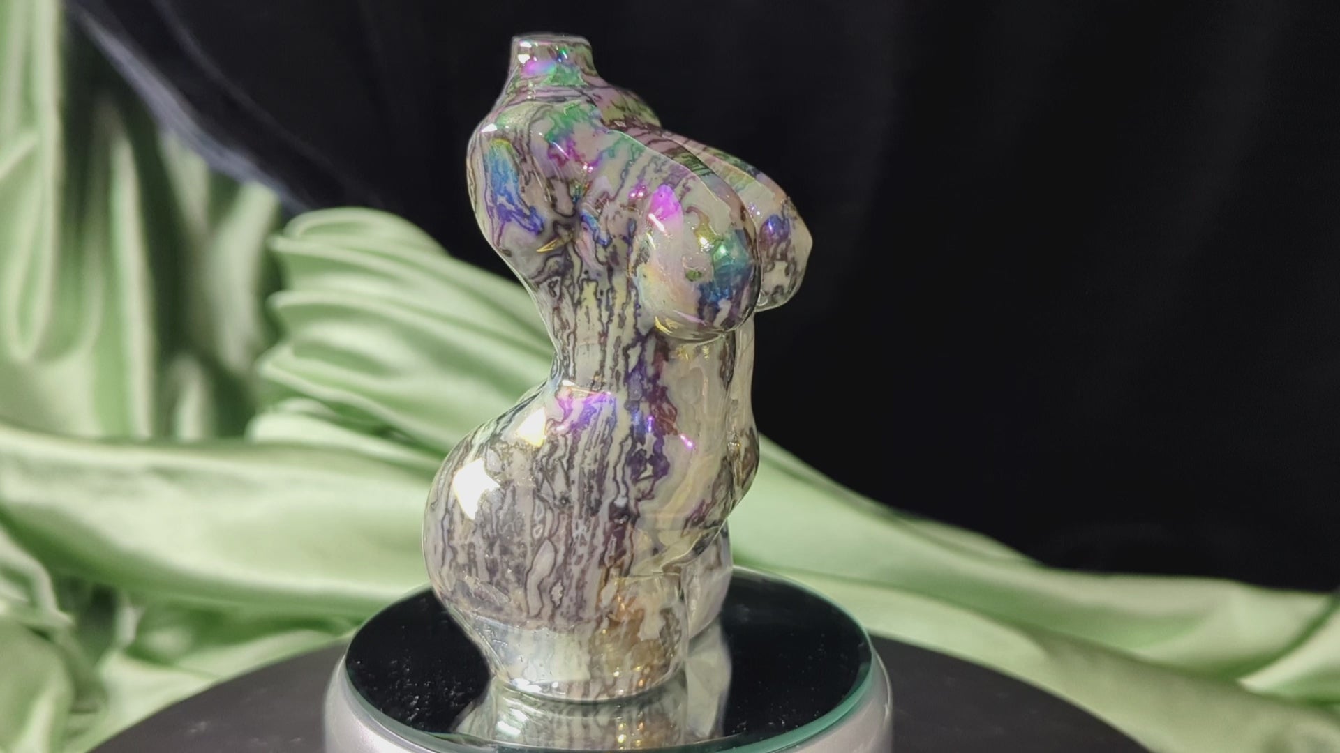 Aura Coated Spiderweb Jasper Lady Body Figurine