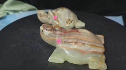 Carved Onyx Turtle Figurines