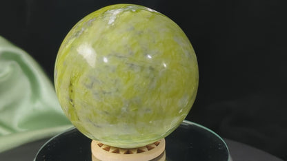 Jade Sphere ~ Natural Green Jade Sphere ~ Jade Crystal Ball