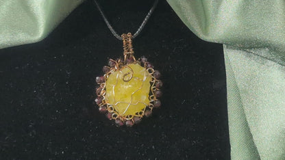 Wire Wrapped Brucite Pendant