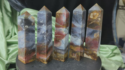 Purple and Pink Chalcedony Towers ~ Natural Purple and Pink Crystal Towers ~ Chalcedony Obelisk