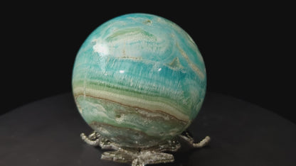 Druzy Blue Aragonite and Smithsonite Sphere